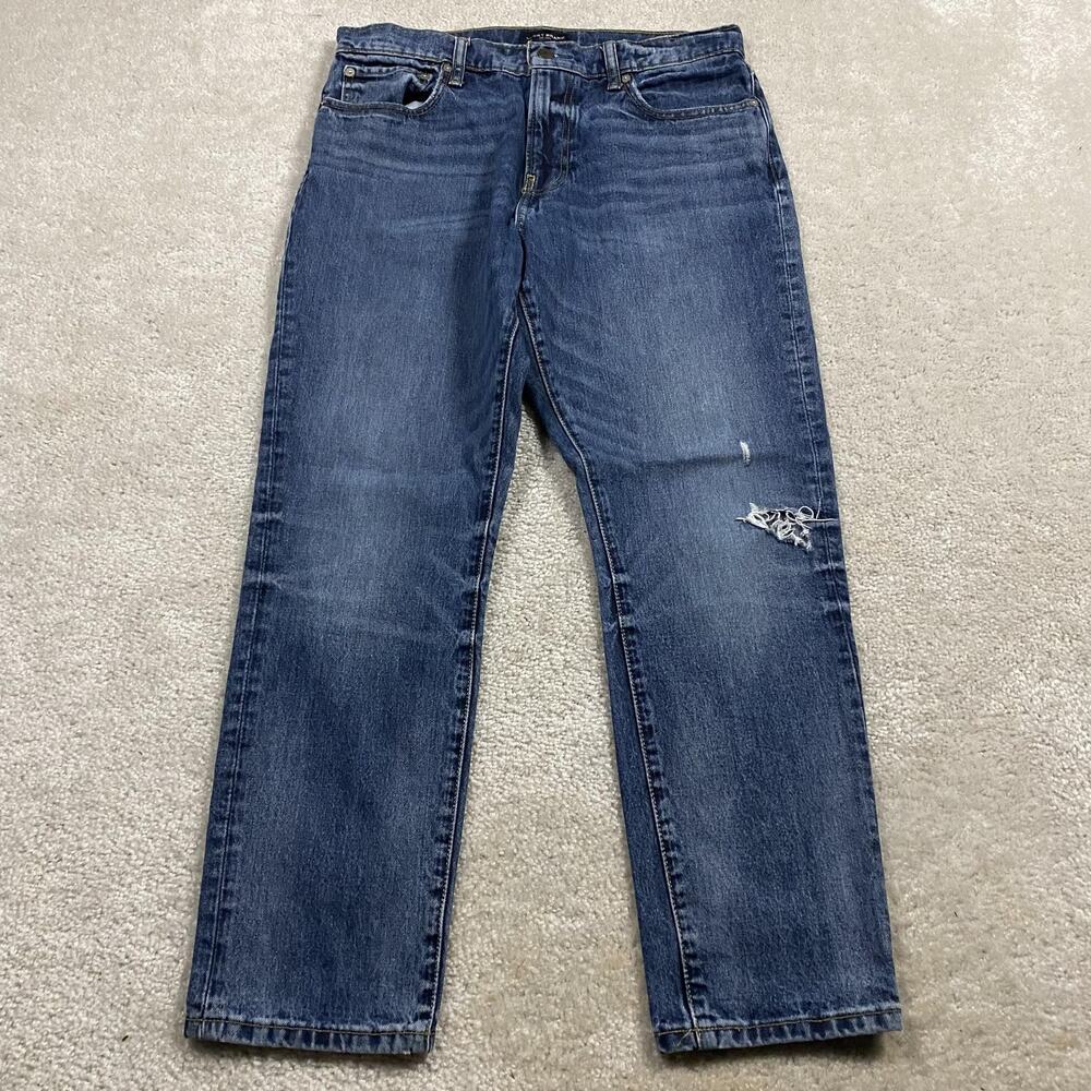 Lucky Brand 412 Athletic Slim Jeans Mens 32x29* Blue Distressed Denim Basics